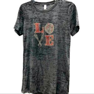 NEW Bling LOVE Baseball Tee